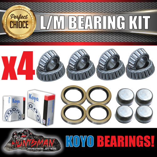 x4 Koyo Japanese LM Holden Trailer Caravan Tapered Bearing Kits 67048 & 11949