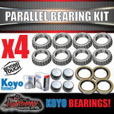 x4 Koyo Ford Parallel 68149 Trailer Wheel Bearing Kits + Seal & Dust Cap 1600kg