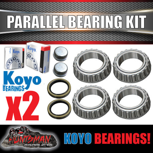 x2 Koyo Ford Parallel 68149 Trailer Wheel Bearing Kits + Seal & Dust Cap 1600kg