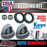 x2 Dacromat Ford Stud Trailer Hubs KOYO American Bearings L68149 & L44649