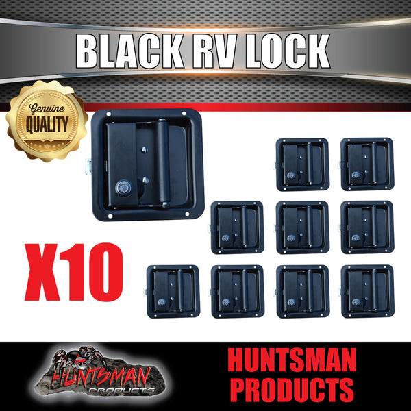 10x Black Stainless Caravan RV Motorhome Trailer Canopy Lock. Pull Down Up Handle