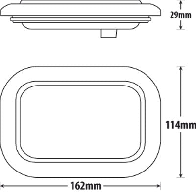 Roadvision Stop Tail Rectangle LED Rear Light BR160R