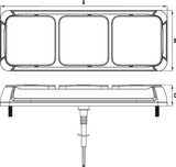 Roadvision LED Triple Combination Trailer Lamp Surface Mount 274x100x35mm 10-30V BR274ARW