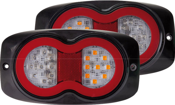 x2 Roadvision LED Rear Combination Tail Light 10-30V Stop/Tail/Ind BR800LR