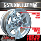 16x6 6 Stud Bullet Caravan Trailer Alloy Mag Wheel.