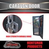 Caravan Black Access Security Side door With Locking Flyscreen. 1750mm x 625mm