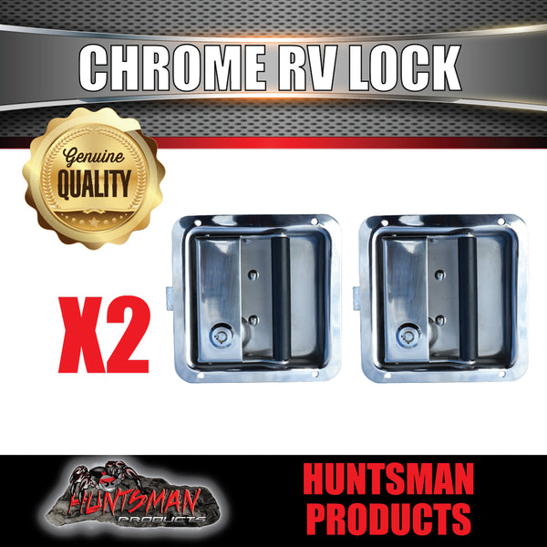 2x Stainless Steel Caravan RV Motorhome Trailer Canopy Lock. Pull Down Up Handle