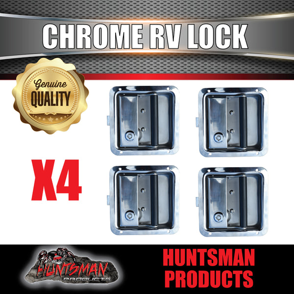 4x Stainless Steel Caravan RV Motorhome Trailer Canopy Lock. Pull Down Up Handle