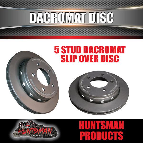 x2 Huntsman 10.9" Dacromet Finish 5 Stud HT Ventilated Slip Over Discs