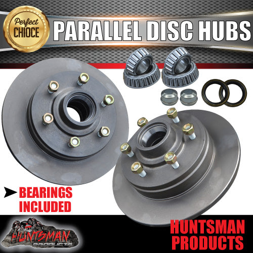 x2 12" Natural Finish 1600kg 6 Stud Parallel Trailer Discs 6/139.7 PCD. L68149