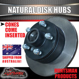 2x 10" Trailer Caravan Natural Disc Hubs HQ Holden Pattern & LM Bearings 5/120.65