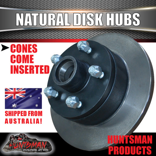 2x 10" Trailer Caravan Natural Disc Hubs HT Holden Pattern & SL Bearings 5/108