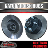 2x 10" Trailer Caravan Natural Disc Hubs Commodore Pattern & SL Bearings 5/120