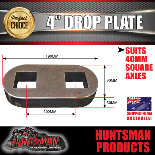 TRAILER DROP AXLE PLATE. 40MM X 40MM CUT OUTS & 4