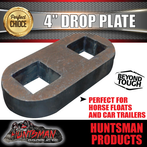 4" Drop axle plates suits 45mm square trailer Caravan axle. 30mm thick