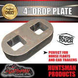4" Drop axle plate suits 50mm square trailer Caravan axle. 40mm thick