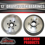 2x 12" 3 Tonne 6 Stud Caravan Trailer Electric Brake Drums & Bearings Suit Huntsman & Alko