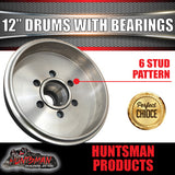 1x 12" 3 Tonne 6 Stud Caravan Trailer Electric Brake Drum & Bearing Set Suit Huntsman & Alko