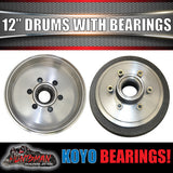 12" 3 Tonne 6 Stud Electric Trailer Brake Drums & Japanese Koyo Bearings