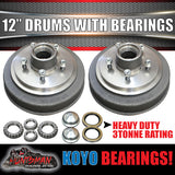 12" 3 Tonne 5 Stud L/C Electric Trailer Brake Drums & Japanese Koyo Bearings