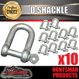 10X 10MM glavanised D Shackle. BOAT TRAILER CARAVAN TOW BAR