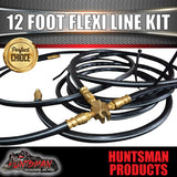 12FT HYDRAULIC DISC & DRUM BRAKE FLEXI HOSE LINE KIT