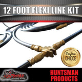 12FT HYDRAULIC DISC & DRUM BRAKE FLEXI HOSE LINE KIT