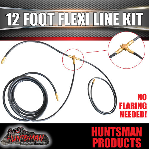 12FT HYDRAULIC DISC & DRUM BRAKE FLEXI HOSE LINE KIT