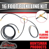 16FT HYDRAULIC DISC & DRUM BRAKE FLEXI HOSE LINE KIT