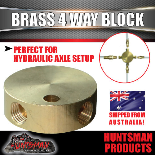 5x Trailer Hydraulic Brake Brass 4 Way Blocks suit 3/8" Nuts