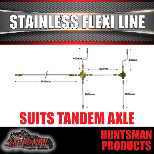 Tandem Trailer Boat Caravan Hydraulic Brake Stainless Braided Flexi Line Kit