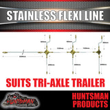 Tri Axle Boat Trailer Caravan Hydraulic Brake Stainless Braid Flexi Line Kit