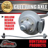 1600Kg Galvanised Hydraulic Disc Gullwing Boat Trailer Axle 103mm Drop Gull Wing