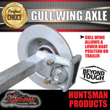 1600Kg Galvanised Hydraulic Disc Gullwing Boat Trailer Axle 103mm Drop Gull Wing