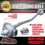 1600Kg Galvanised Hydraulic Disc Gullwing Boat Trailer Axle 103mm Drop Gull Wing