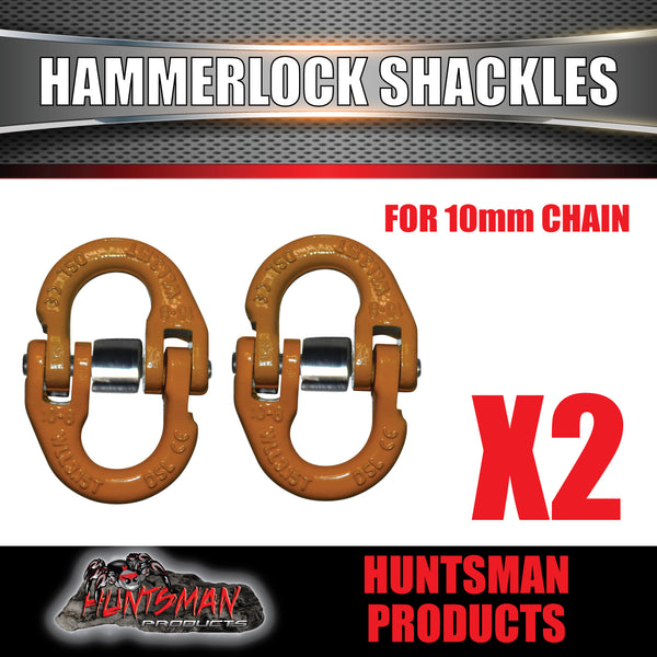 2 x 10mm 3.15t Hammerlock Chain Link Connectors. grade 80