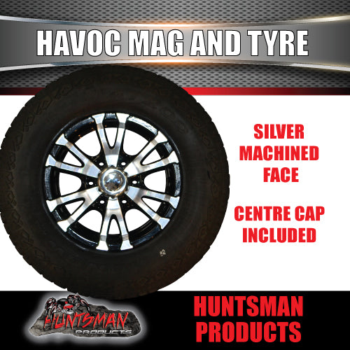 16x7 6 Stud Havoc Caravan Alloy Rim & 245/75R16 LT Tyre. 245 75 16