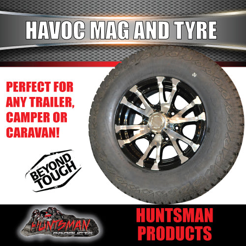 16x7 6 Stud Havoc Caravan Alloy Rim & 245/75R16 LT Tyre. 245 75 16