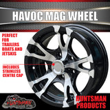 14X5.5 Caravan Trailer Havoc Alloy Mag Wheel: suits HT Holden pattern