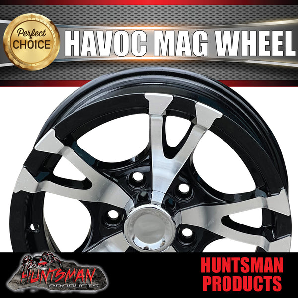 14X5.5 Caravan Trailer Havoc Alloy Mag Wheel: suits HT Holden pattern