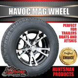 14" Havoc Trailer Caravan Alloy & 185R14C Tyre suits HT Holden pattern. 185 14