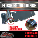 x1 Stainless Steel Flush Mount Hinge with Grease Nipple.