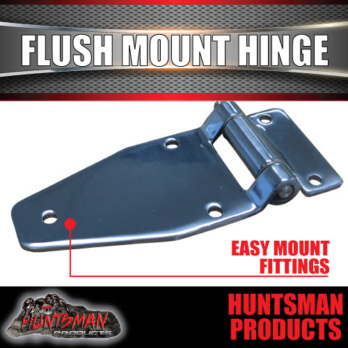 x2 Stainless Steel Flush Mount Hinge with Grease Nipple.