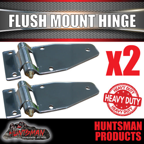 x2 Stainless Steel Flush Mount Hinge with Grease Nipple.  For Truck Trailer Boat Box Cabinet
