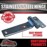 x2 Stainless Steel Flush Mount Hinge For Truck Trailer Boat Box Cabinet