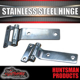 x2 Stainless Steel Flush Mount Hinge For Truck Trailer Boat Box Cabinet