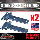 x2 Stainless Steel Flush Mount Hinge For Truck Trailer Boat Box Cabinet