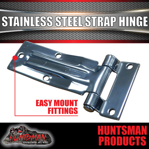 x2 large Stainless Steel Strap Style Hinge.