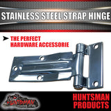 x2 large Stainless Steel Strap Style Hinge.