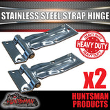 x2 large Stainless Steel Strap Style Hinge.